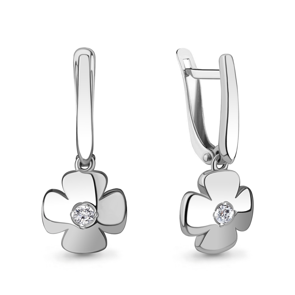 

Серьги из серебра с фианитом Aquamarine Aquamarine 49716А_925_р, 49716А_925_р