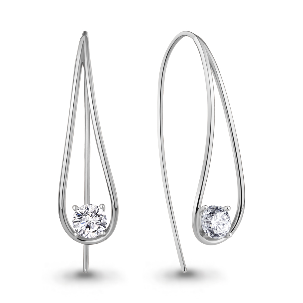 

Серьги из серебра с фианитом Aquamarine Aquamarine 49712А_925_р, 49712А_925_р