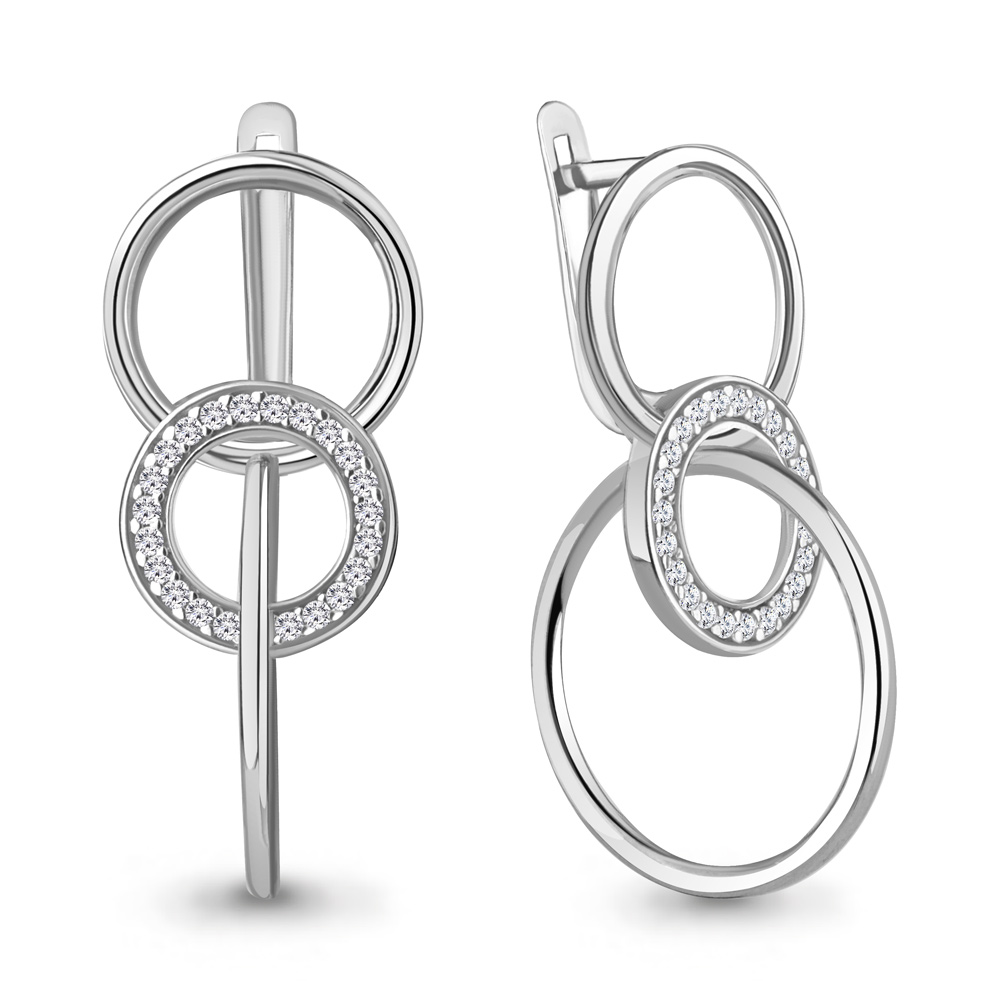 

Серьги из серебра с фианитом Aquamarine Aquamarine 49711А_925_р, 49711А_925_р