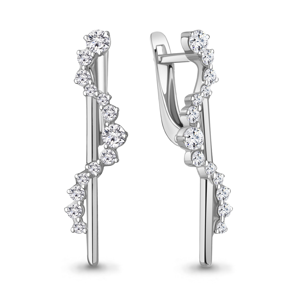 

Серьги из серебра с фианитом Aquamarine Aquamarine 49708А_925_р, 49708А_925_р