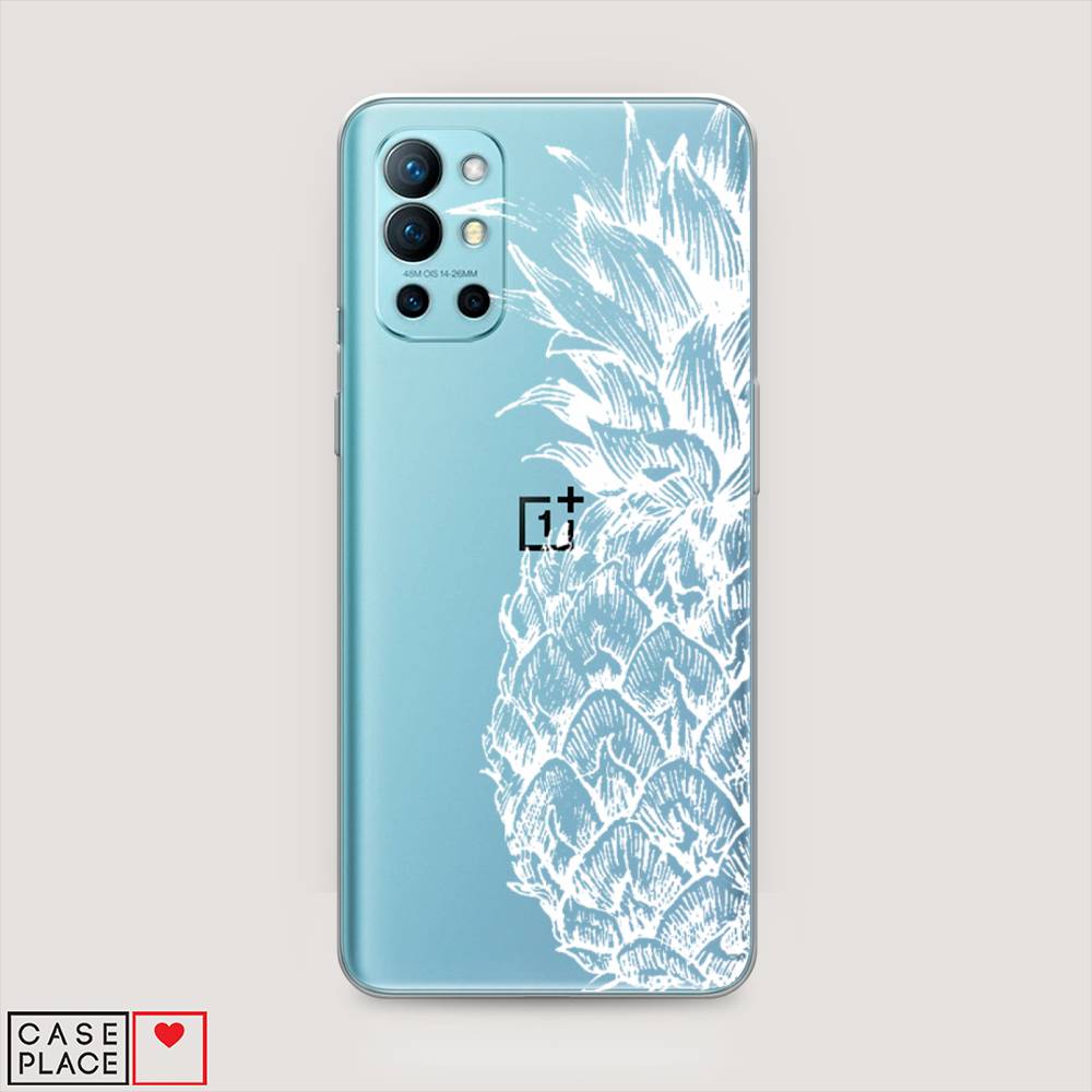 

Чехол Awog на OnePlus 9R / ВанПлас 9R "Ананас графика белая", Белый, 151650-10