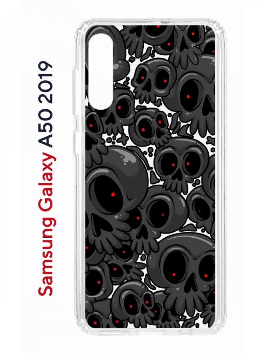 Чехол на Samsung A50,A50S,A30S 2019 Kruche Print Skull gray, противоударный бампер