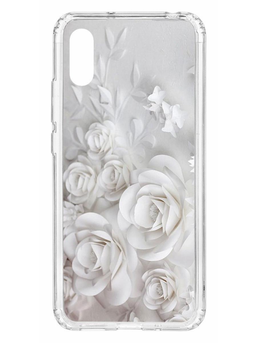 фото Чехол на xiaomi redmi 9a kruche print white roses кruче