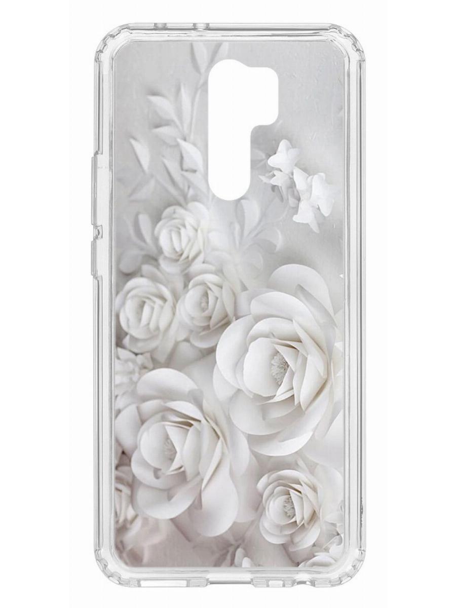 фото Чехол на xiaomi redmi 9 kruche print white roses кruче