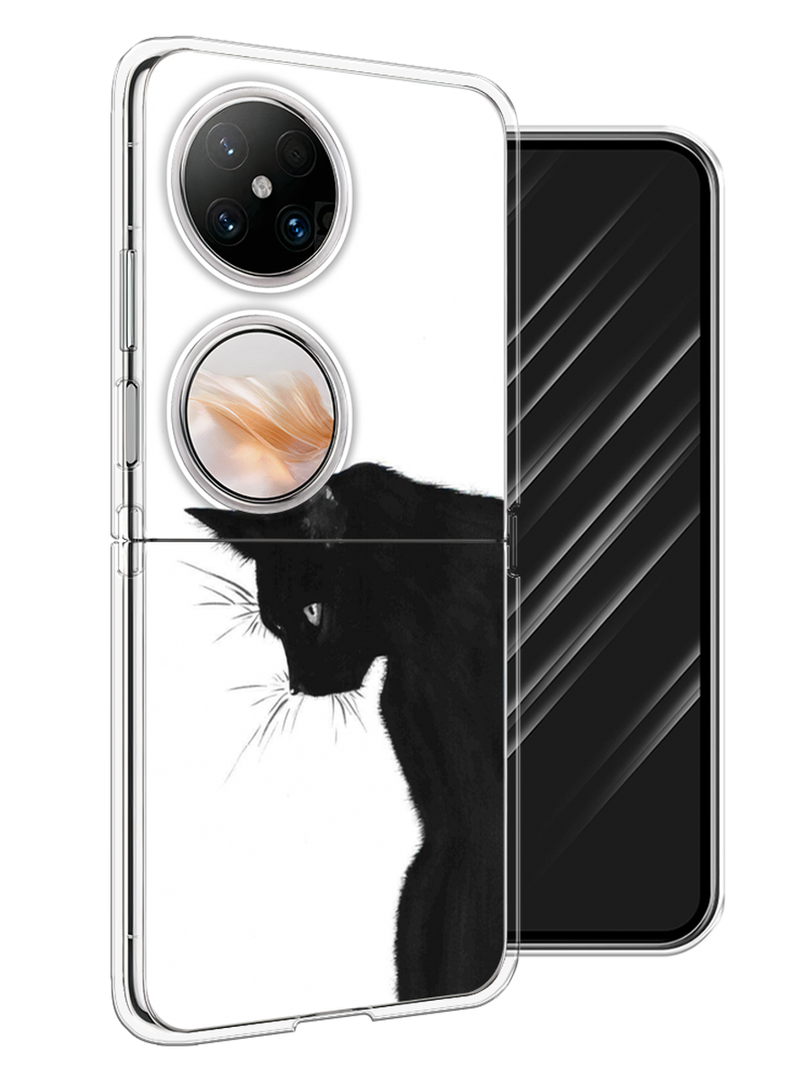 

Чехол Awog на Huawei Pocket 2 "Black cat", Черный;белый, 6123850-1