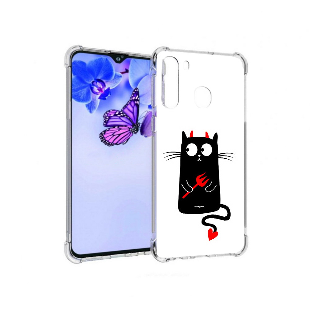 

Чехол MyPads Tocco для Samsung Galaxy A21 Кот демон (PT226904.547.97), Прозрачный, Tocco