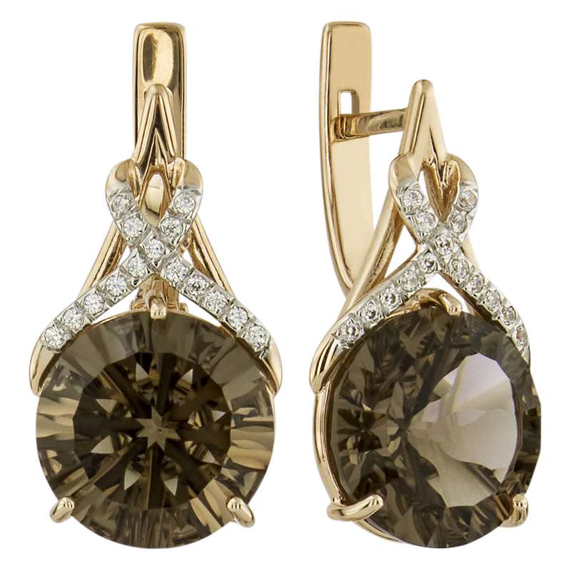 

Серьги из красного золота ALORIS Серьги 1425РКц, фианит/раухтопаз, Серьги 1425РКц