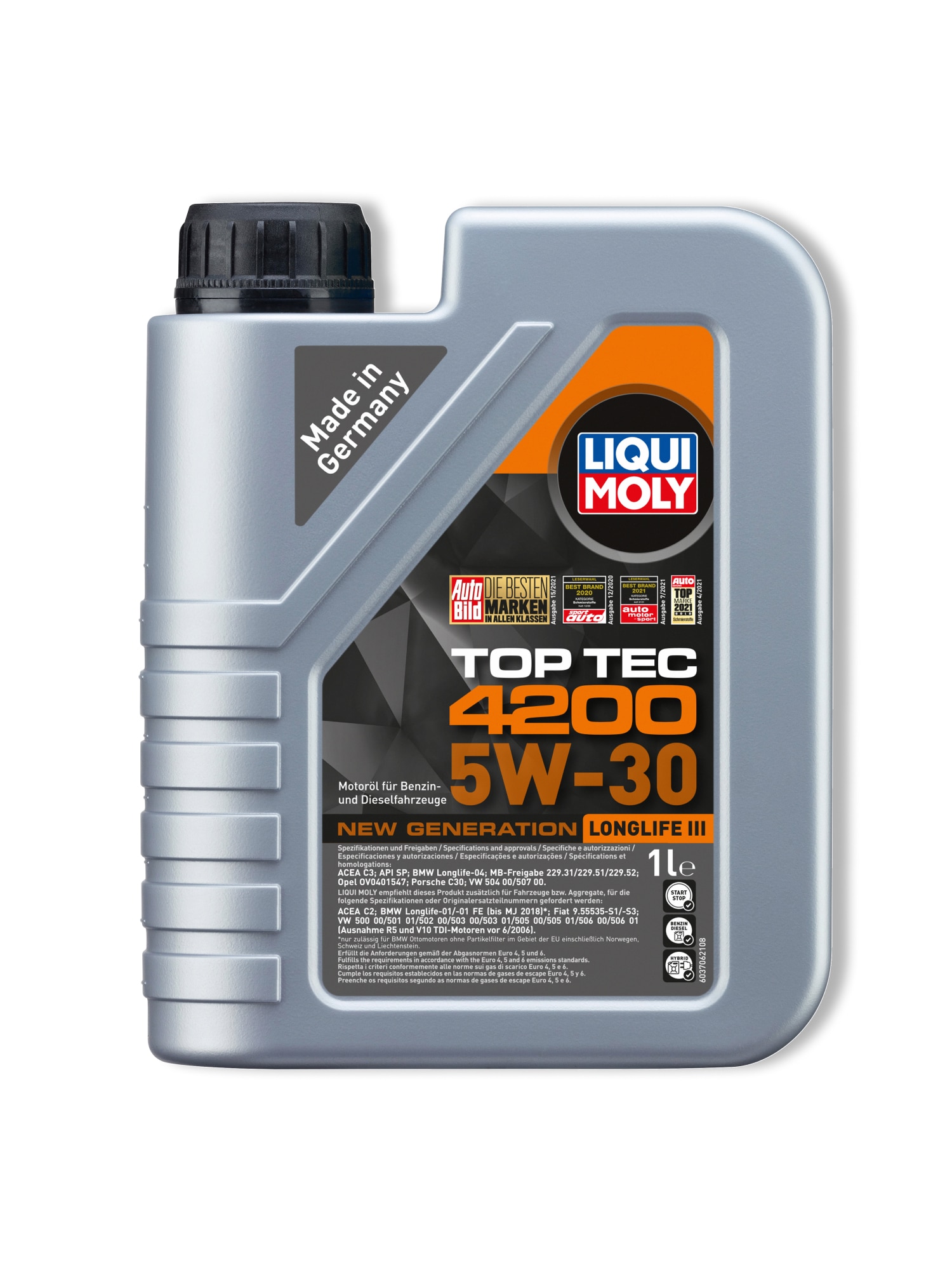 фото Cинтетическое моторное масло liqui moly top tec new generation 4200 5w-30 1 л (8972)