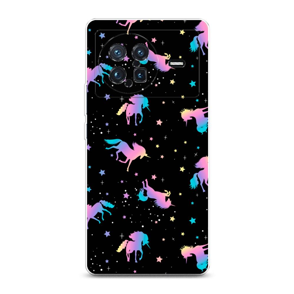 

Чехол на Vivo X Note "Единороги градиент", Черный;розовый;голубой, 266950-1
