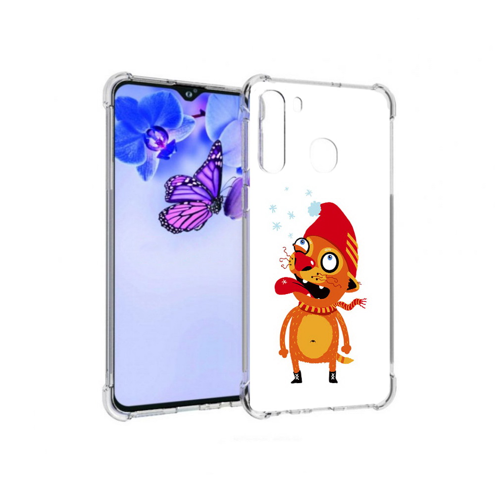 

Чехол MyPads Tocco для Samsung Galaxy A21 Зимний кот (PT226904.547.88), Прозрачный, Tocco