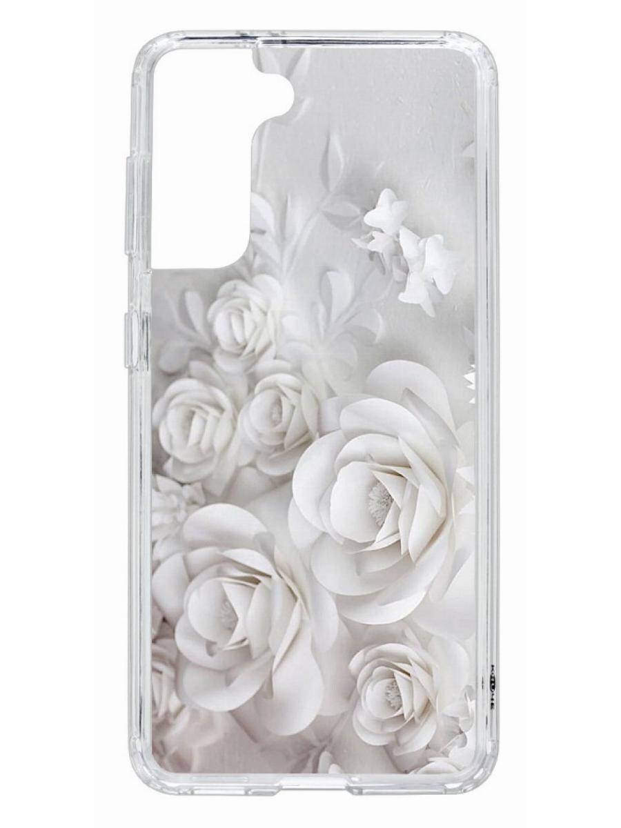 фото Чехол на samsung galaxy s21 kruche print white roses кruче