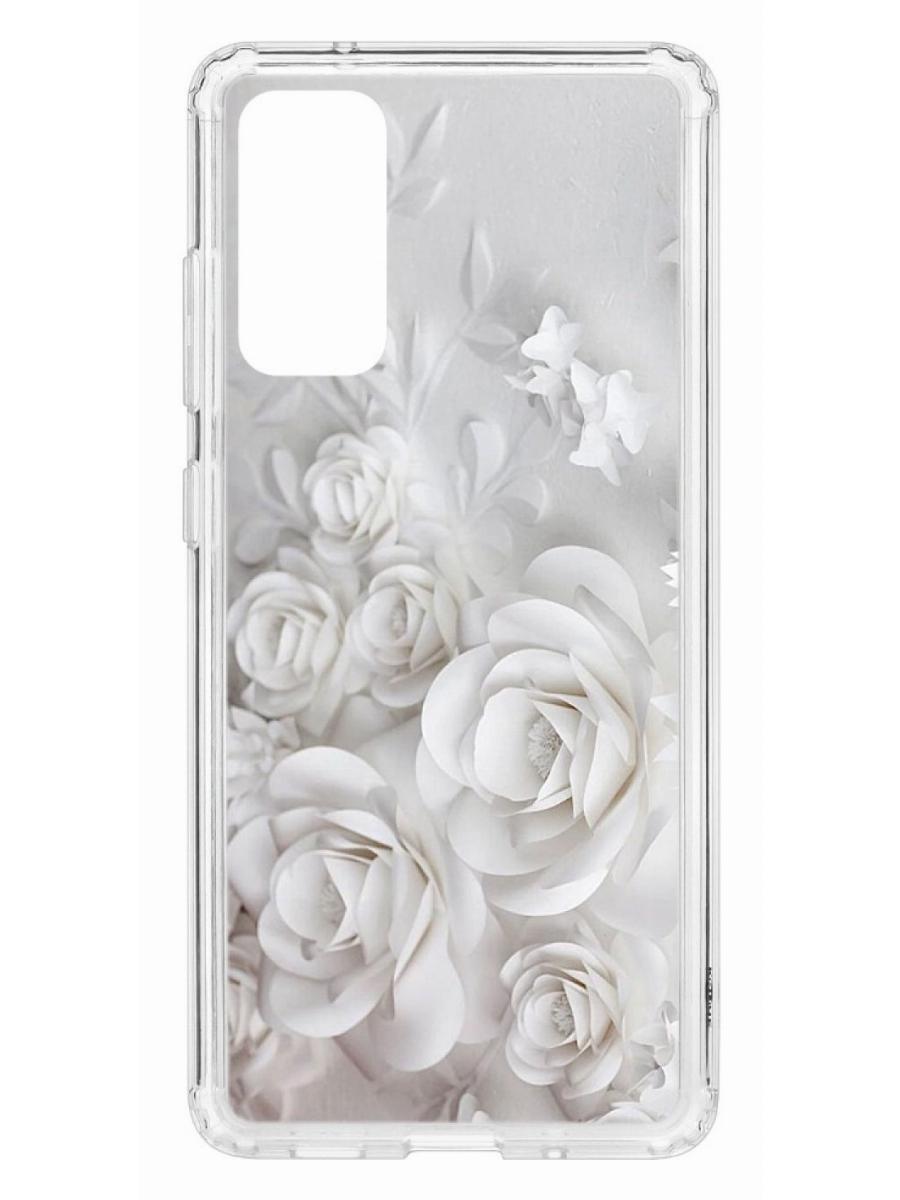 фото Чехол на samsung galaxy s20 fe kruche print white roses кruче