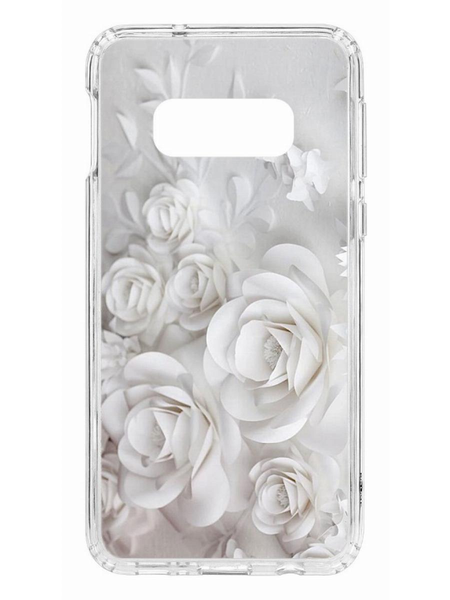 фото Чехол на samsung galaxy s10e kruche print white roses кruче