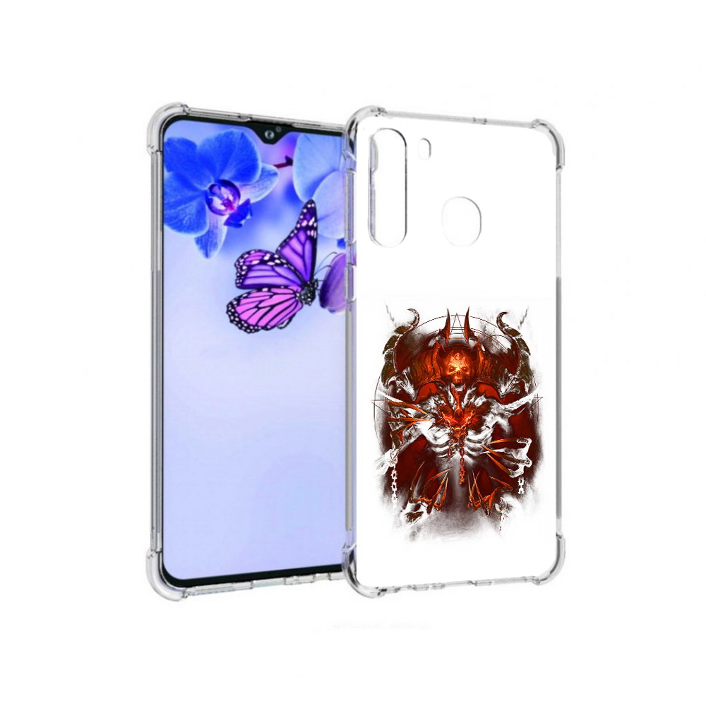 

Чехол MyPads Tocco для Samsung Galaxy A21 яркий демон (PT226904.547.708), Прозрачный, Tocco