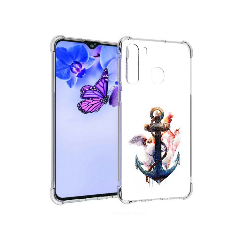 

Чехол MyPads Tocco для Samsung Galaxy A21 якорь с птицами (PT226904.547.703), Прозрачный, Tocco