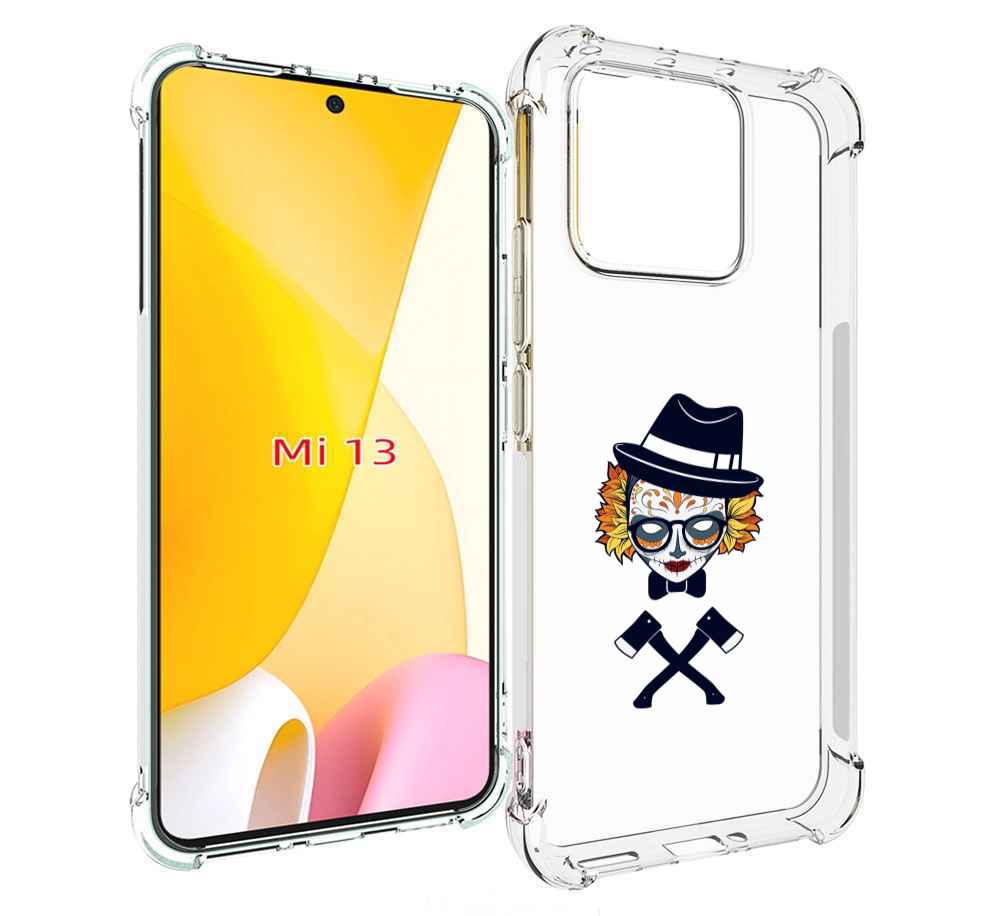 

Чехол MyPads девушка в маске с топорами рисунок для Xiaomi 13, Прозрачный, Tocco