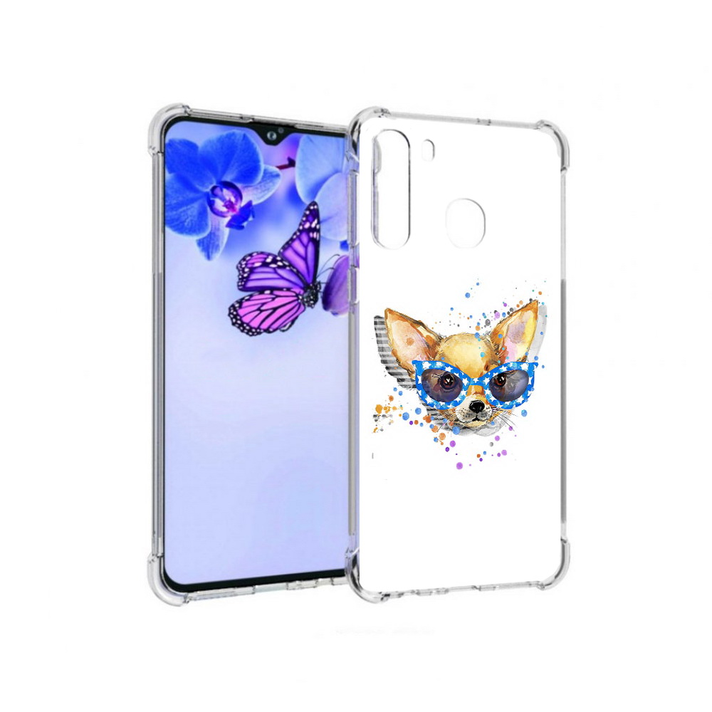 

Чехол MyPads Tocco для Samsung Galaxy A21 чихуа-хуа в очках (PT226904.547.691), Прозрачный, Tocco