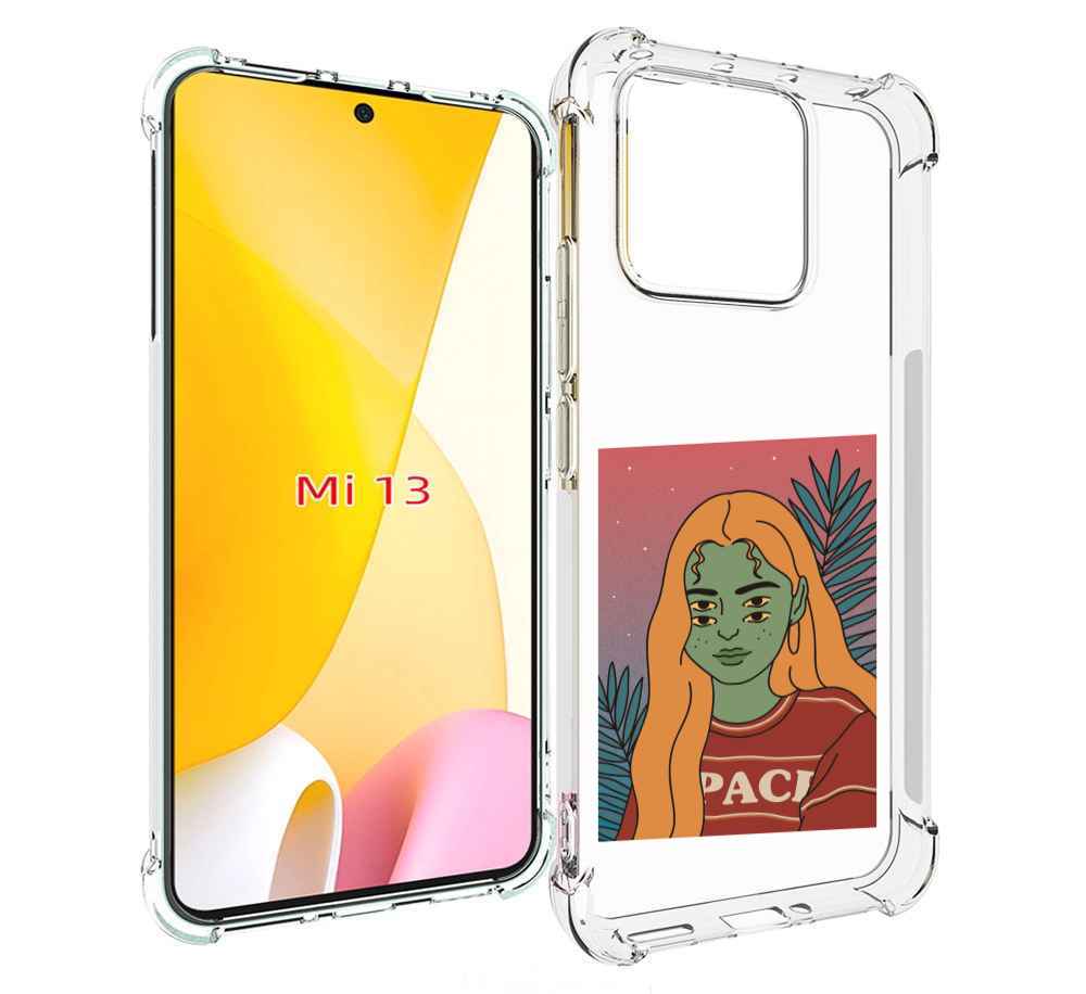 

Чехол MyPads четырехглазая девушка женский для Xiaomi 13, Прозрачный, Tocco
