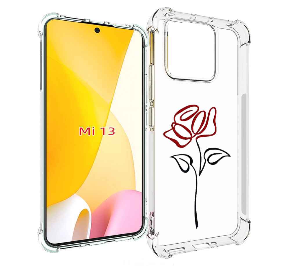 

Чехол MyPads цветок в одну линию для Xiaomi 13, Прозрачный, Tocco