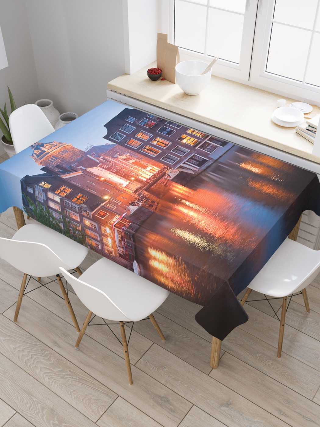 

Скатерть прямоугольная JoyArty "Спящие реки" из сатена, 180x145 см, Спящие реки