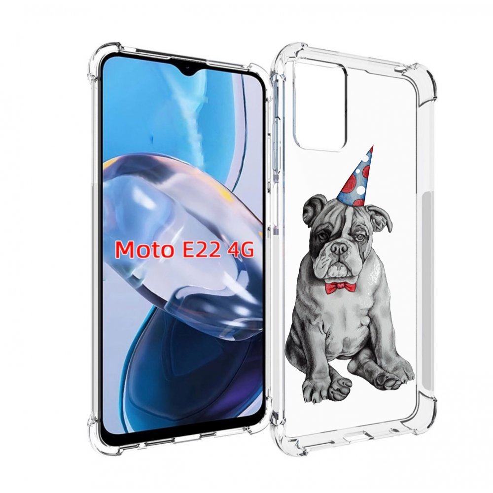 

Чехол MyPads праздничный щенок для Motorola Moto E22 4G / E22i 4G, Прозрачный, Tocco