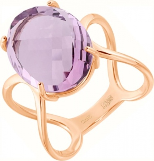 

Кольцо из золота р. 17,5 ALORIS Кольцо 1923А, аметист, Кольцо 1923А