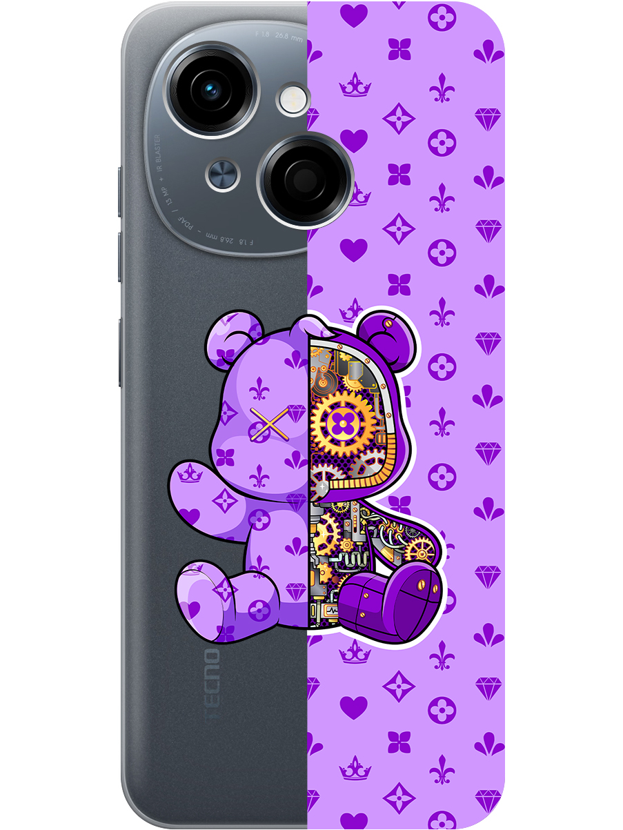 

Силиконовый чехол на Tecno Spark Go 1 / Pop 9 с принтом "Фиолетовый Мишка", Прозрачный;фиолетовый, 786716972