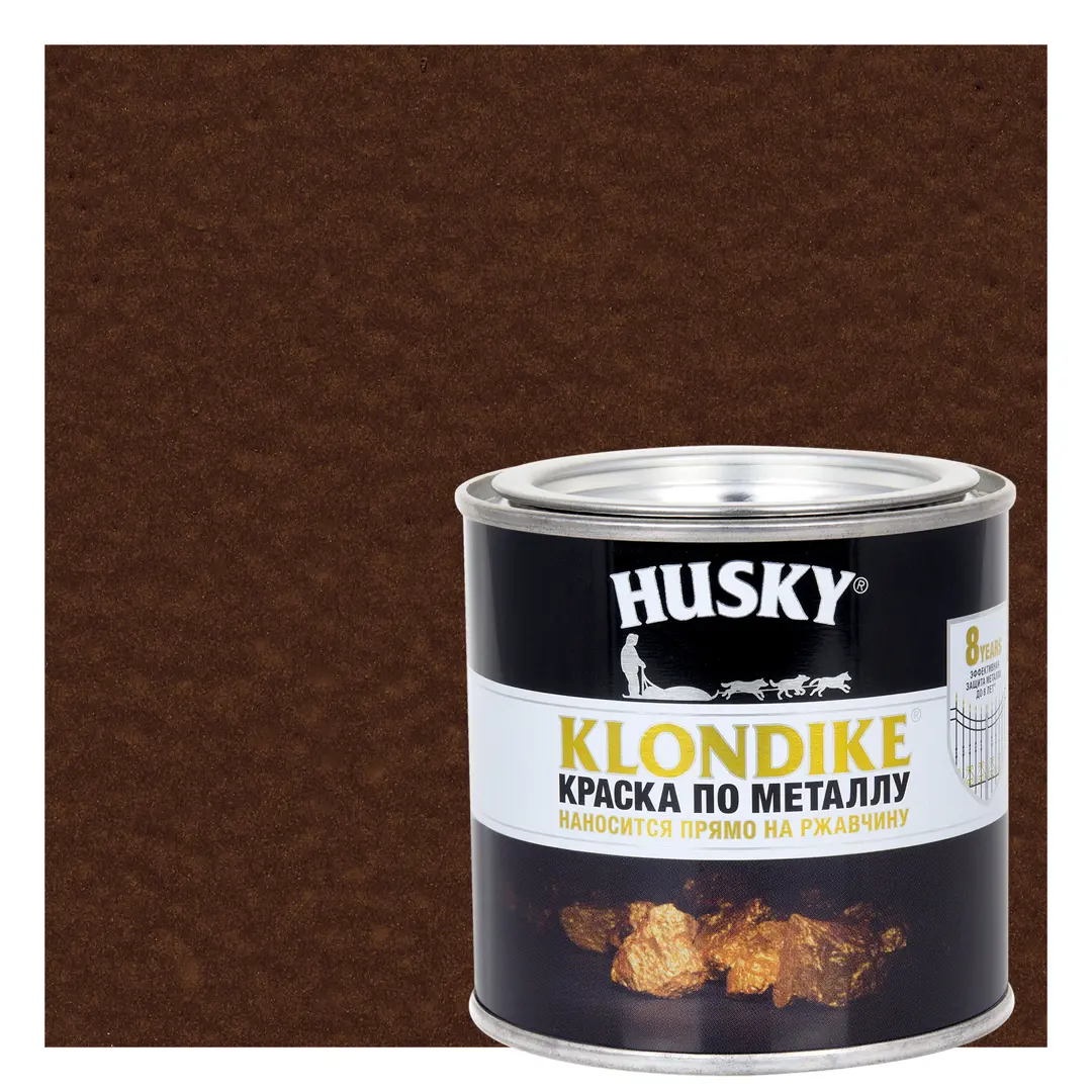 Краска по металлу Husky Klondike молотковая цвет темно-коричневый 0.25 л RAL крем краска palette интенсивный 6 280 темно русый металлик 110 мл