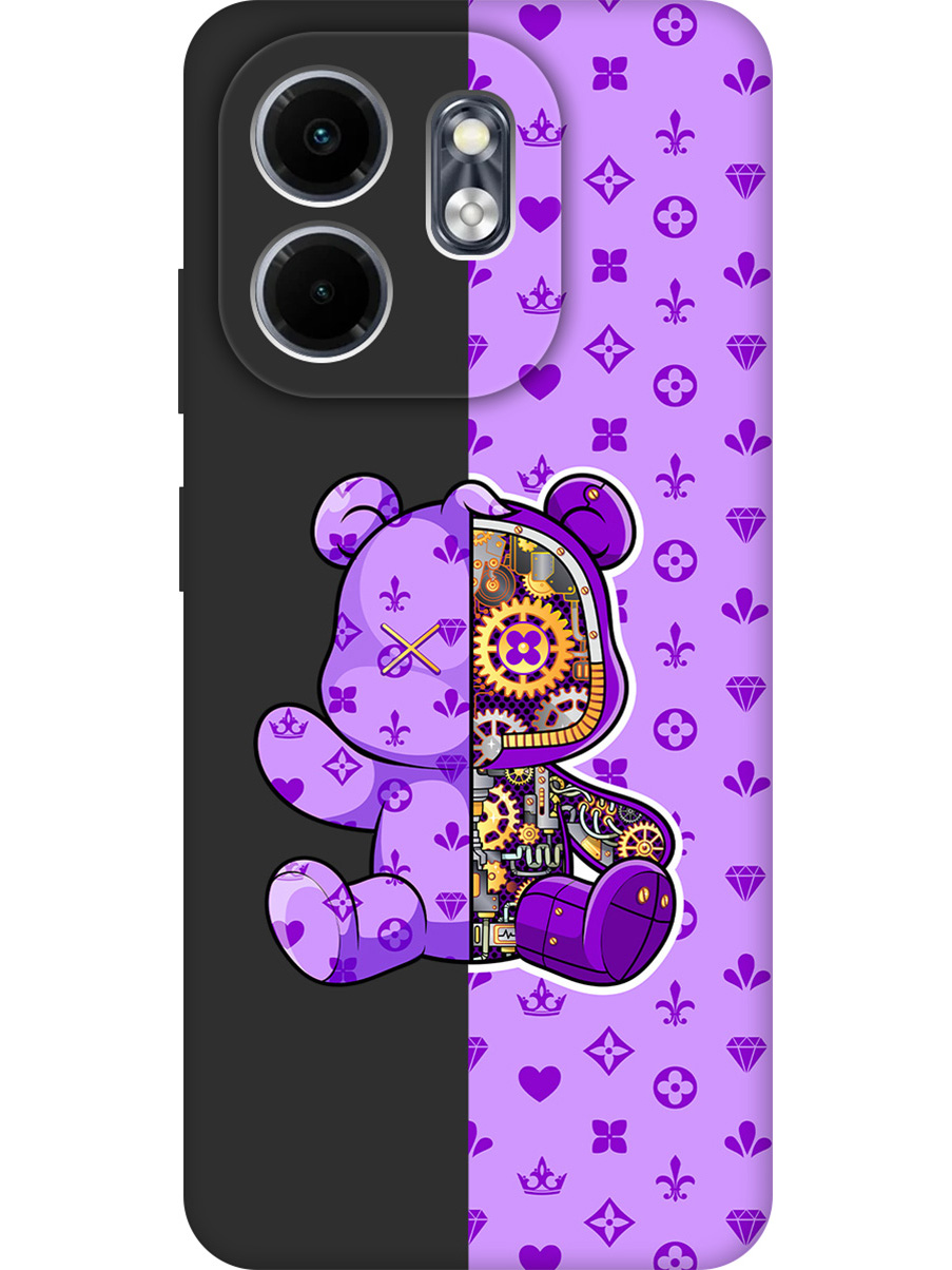 

Силиконовый чехол на Infinix Hot 50i / Smart 9 с принтом "Фиолетовый Мишка" матовый черный, Черный;фиолетовый, 786719372