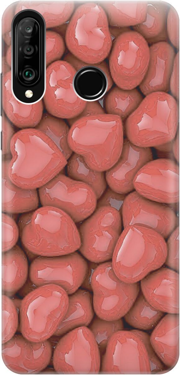 

Чехол на Honor 20 Lite/20s/Huawei P30 Lite "Красные сердечки", Красный, 3982