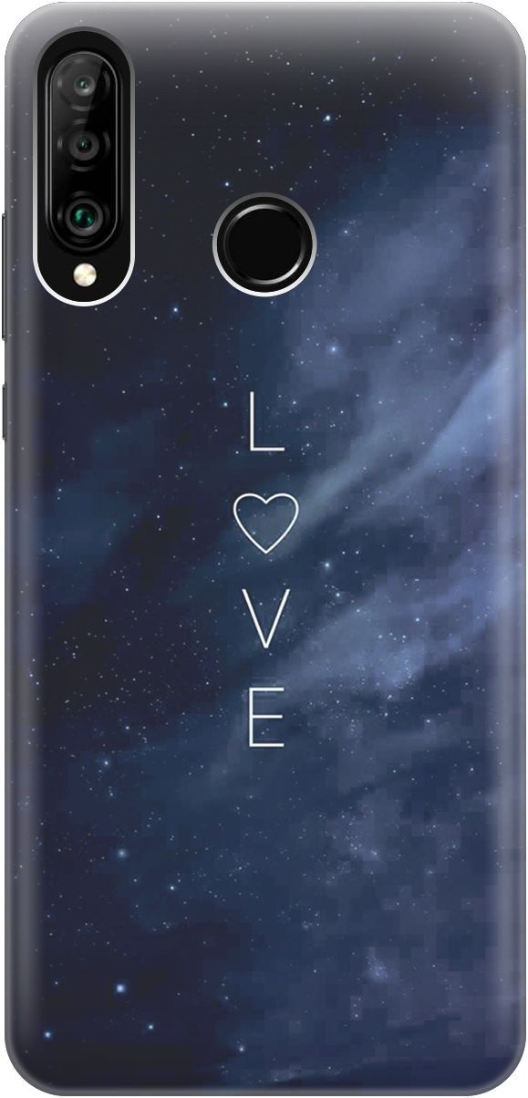 

Чехол на Honor 20 Lite/20s/Huawei P30 Lite "Ночное небо и любовь", Синий;черный, 3982