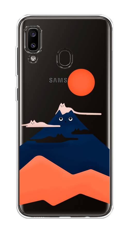

Чехол на Samsung Galaxy A30 "Кот-гора", Черный;оранжевый, 27550-4