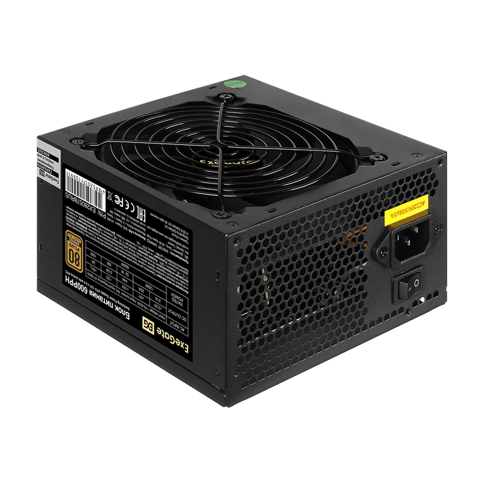 

Блок питания ExeGate 600PPH-S-OEM 600W, Черный, 600PPH-S-OEM