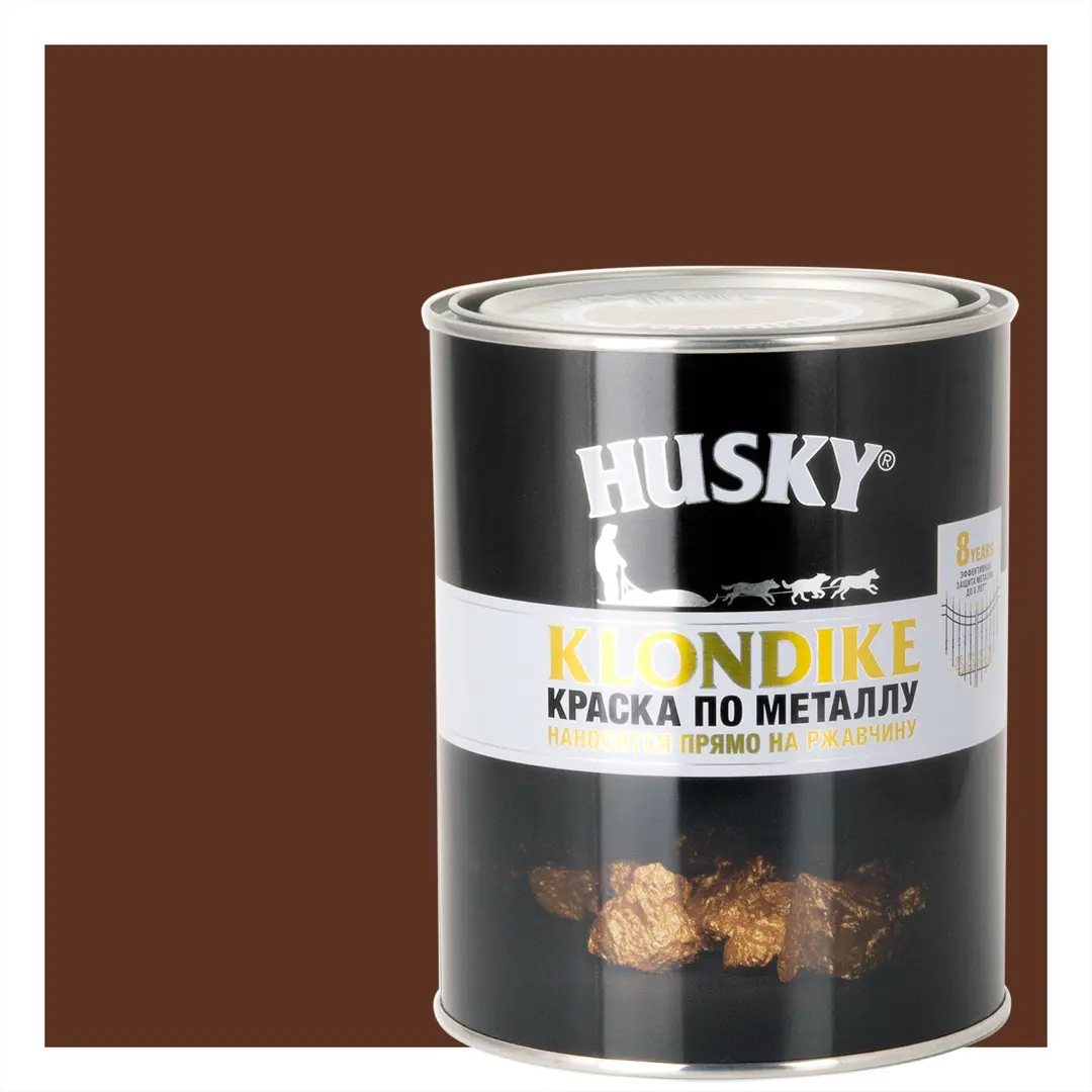 Краска по металлу Husky Klondike глянцевая цвет коричневый 0.9 л RAL 8017 ворота grand line ral 8017 medium 1 73x3 5 м коричневый