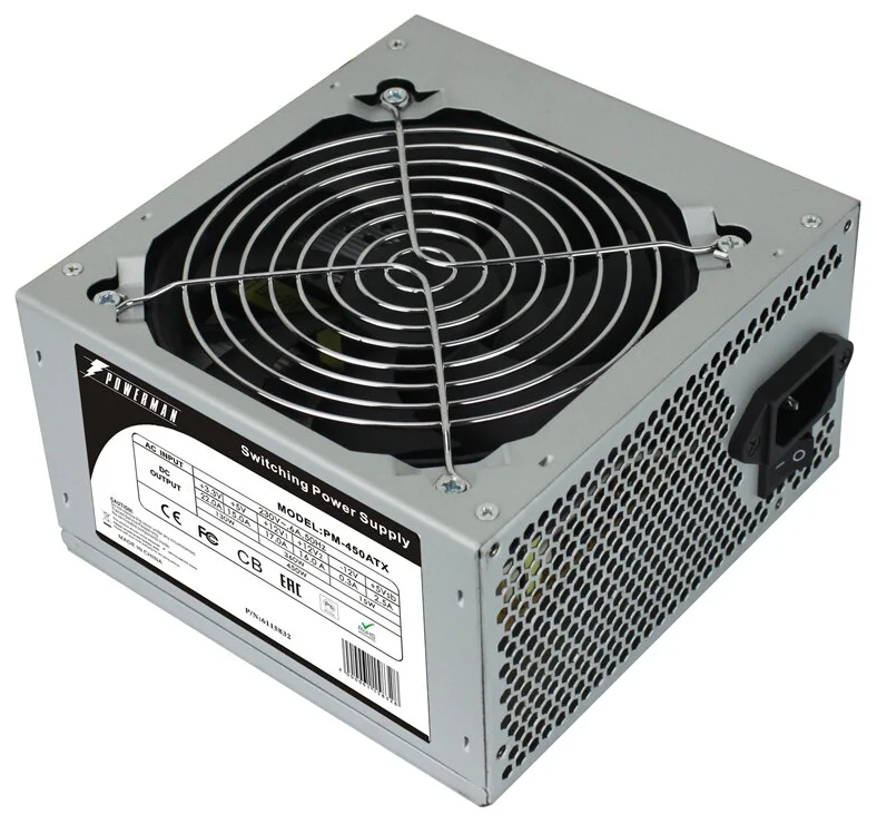 

Блок питания Powerman PMP-450ATX 450W, Серебристый, PMP-450ATX