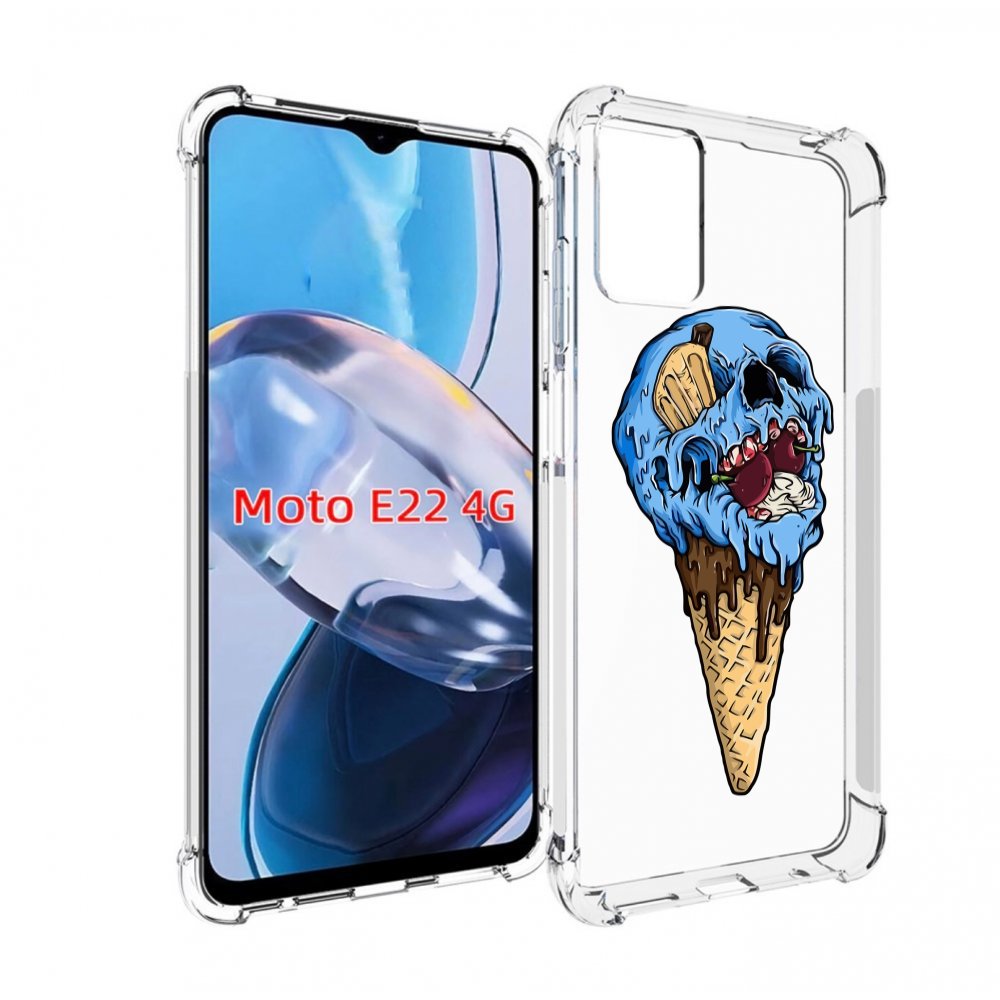 

Чехол MyPads мороженное череп для Motorola Moto E22 4G / E22i 4G, Прозрачный, Tocco