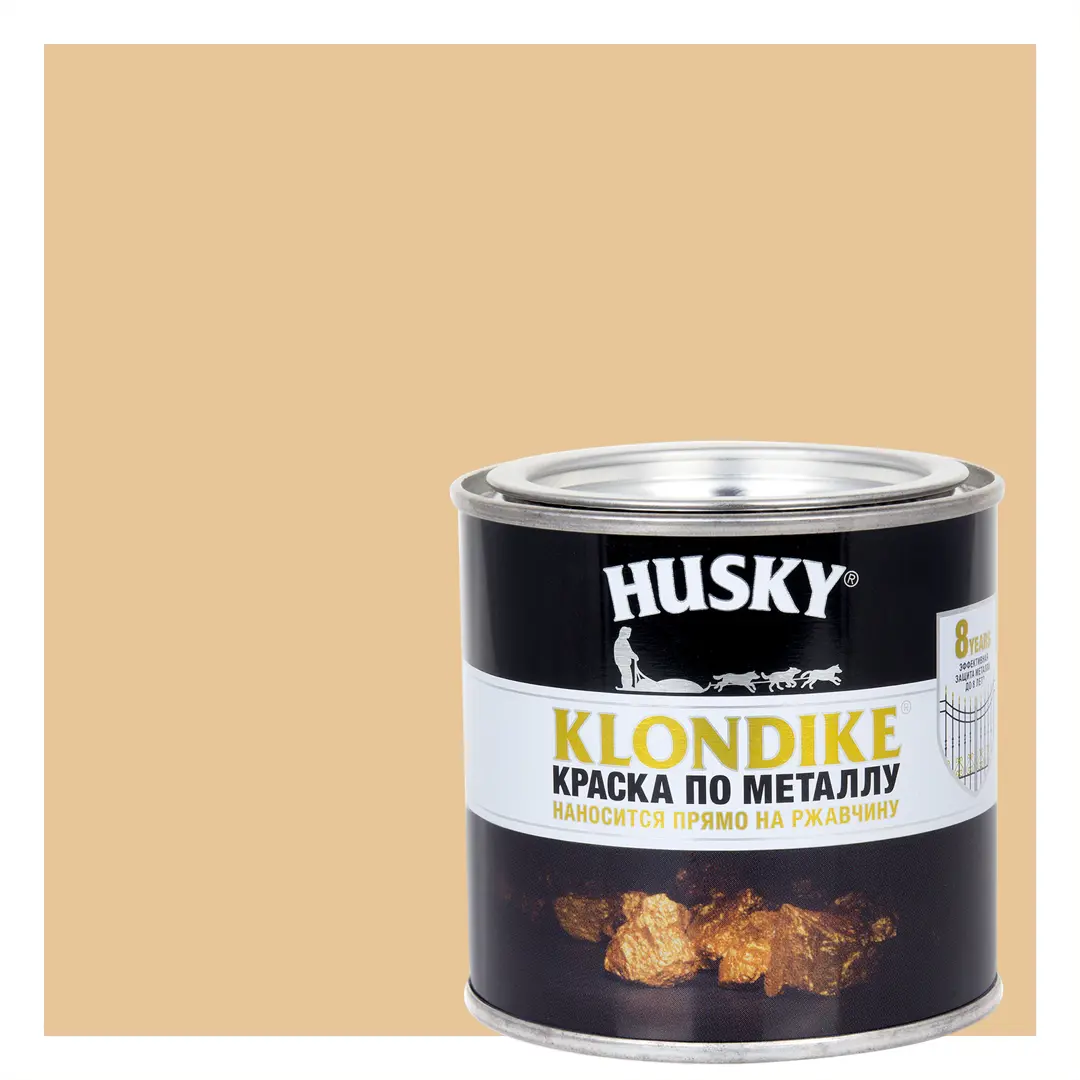 фото Краска по металлу husky klondike глянцевая цвет бежевый 0.25 ral 1014