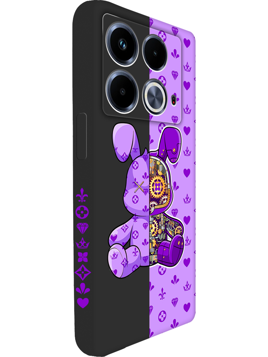 

Силиконовый чехол на Infinix Note 40 с принтом "Сиреневый Кролик" матовый черный, Фиолетовый;черный, 782626471