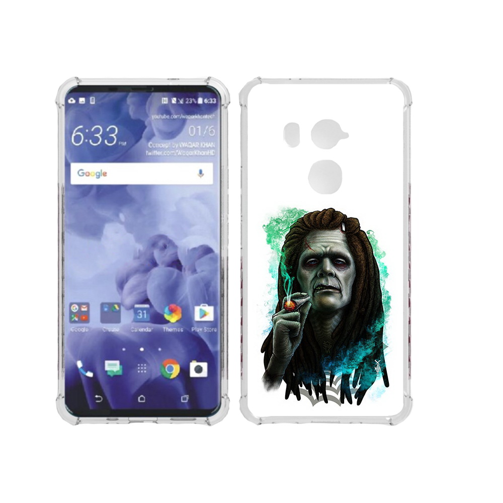 

Чехол MyPads Tocco для HTC U11 Plus зеленый мужчина с сигаретой, Прозрачный, Tocco