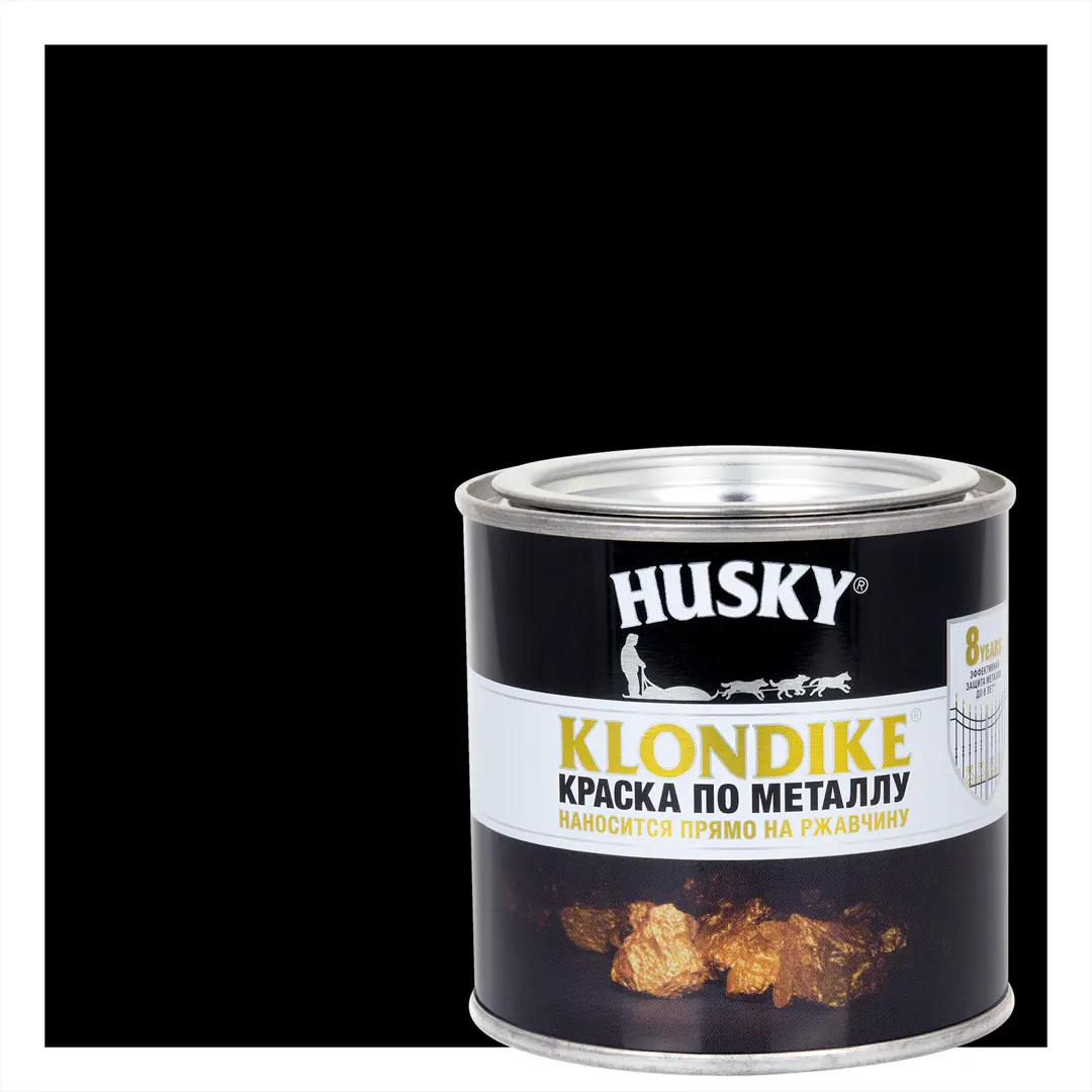 фото Краска по металлу husky klondike матовая цвет черный 0.25 л ral 9005