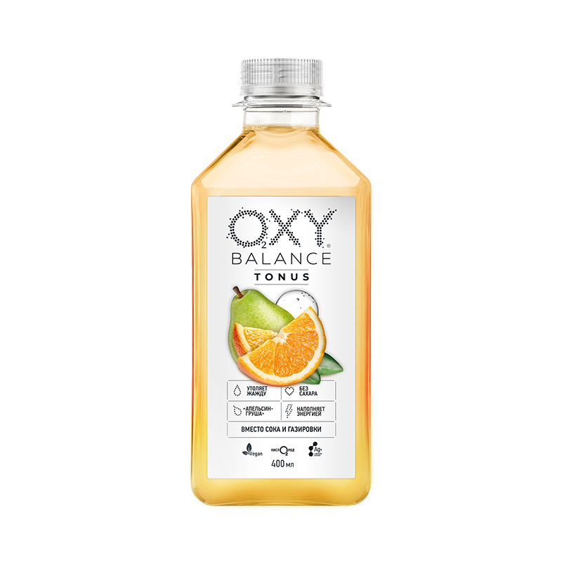 Напиток негазированный с витаминами Oxy Balance Tonus, 400 мл, вкус: апельсин-груша