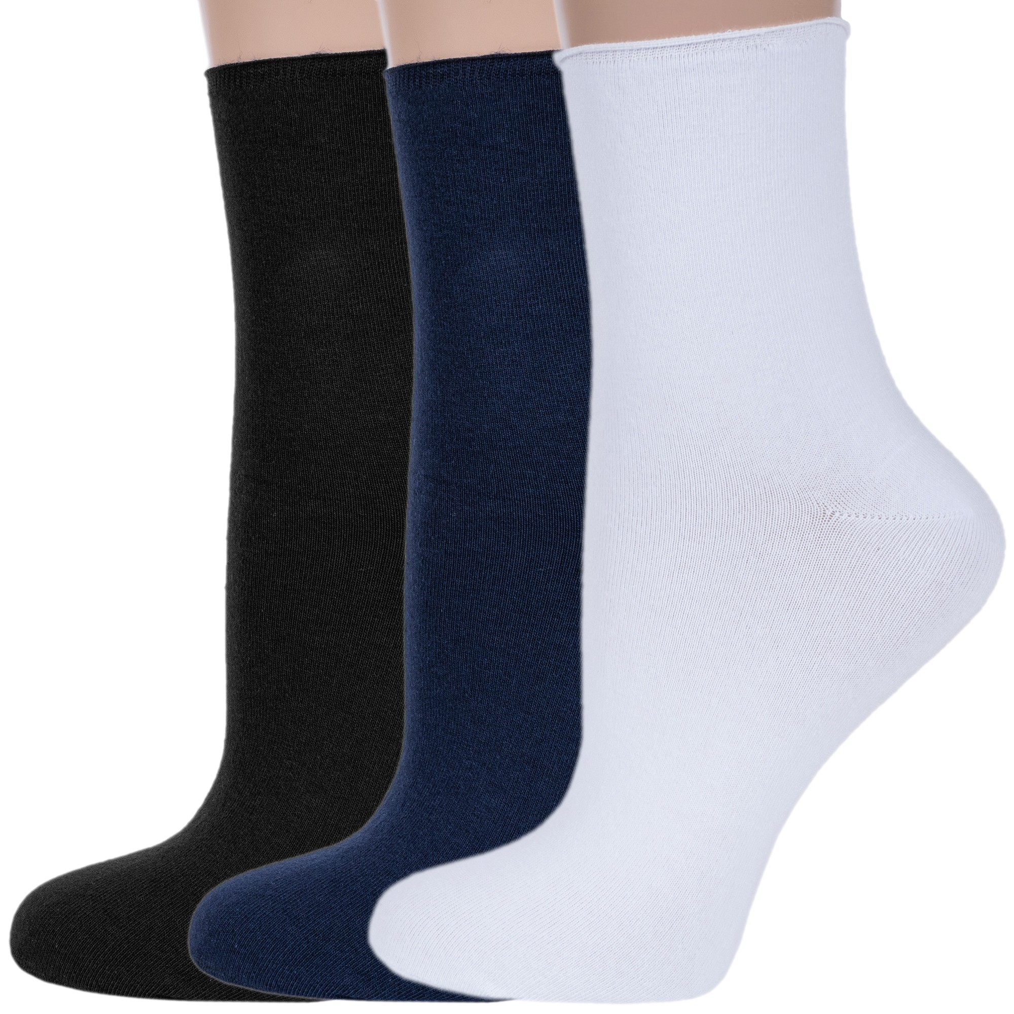 

Комплект носков женских Rusocks 3-Ж-1528 черных; синих; белых 23-25, Черный;синий;белый, 3-Ж-1528