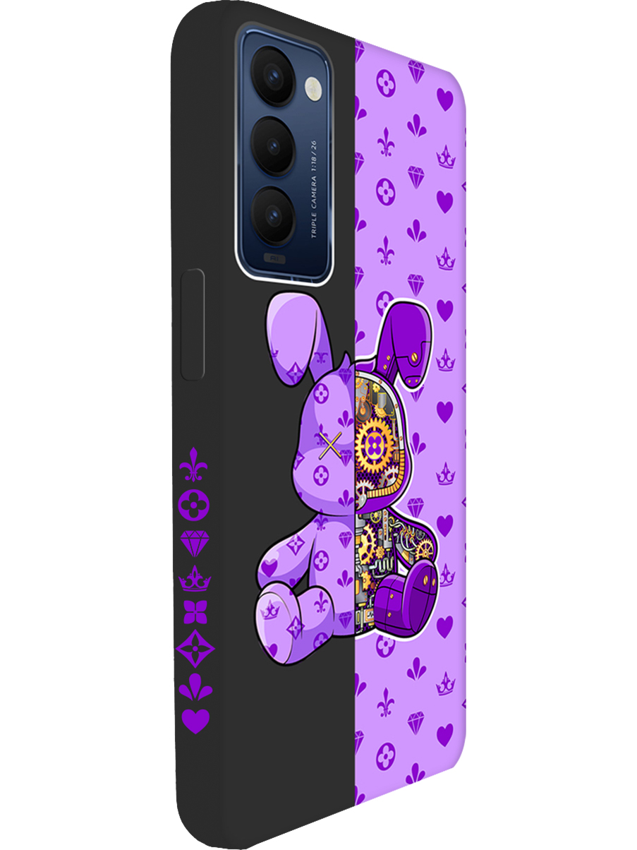 

Силиконовый чехол на Tecno Camon 18 / 18P с принтом "Сиреневый Кролик" матовый черный, Фиолетовый;черный, 741735971