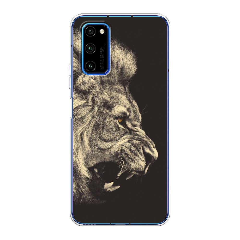 

Чехол Awog на Huawei Honor V30 Pro "Львиный рык 2", Бежевый;черный, 611450-1