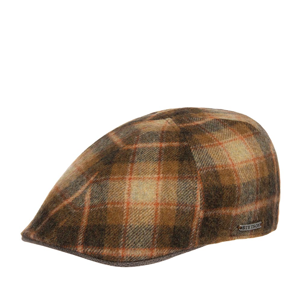 Кепка уточка унисекс Stetson 6610312 TEXAS LAMBSWOOL CHECK коричневая / бежевая, р. 58