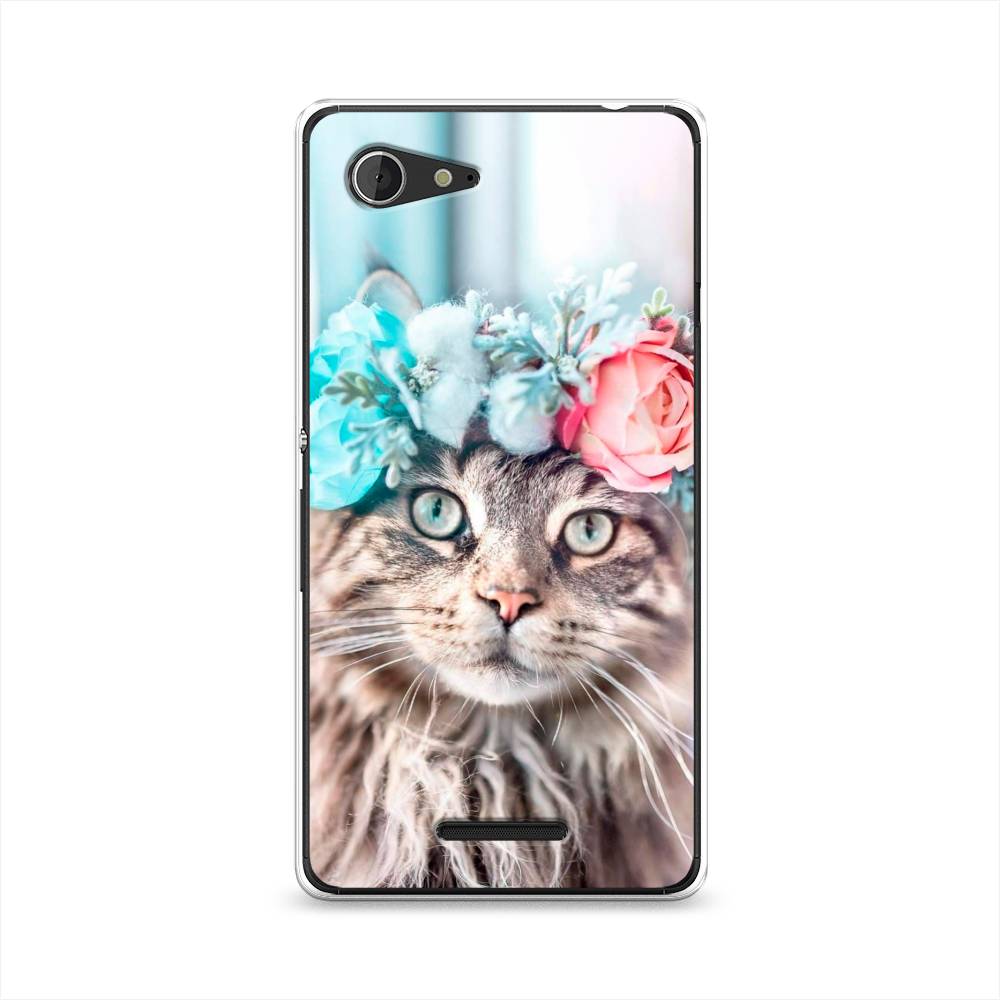 

Чехол Awog "Кот в венке" для Sony Xperia E3, 52750-2