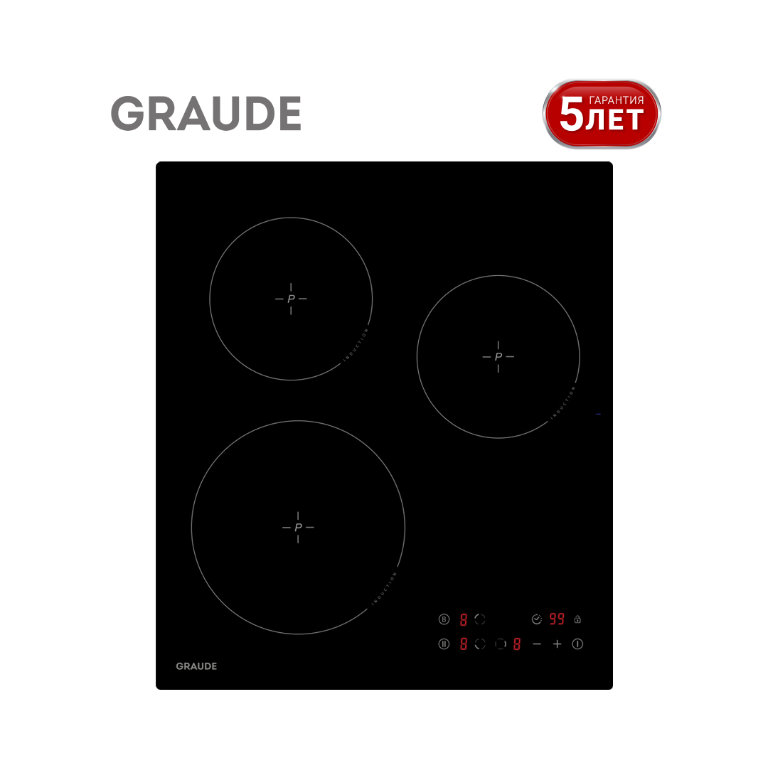 

Встраиваемая варочная панель индукционная Graude IK 45.0 S черный, IK 45.0 S