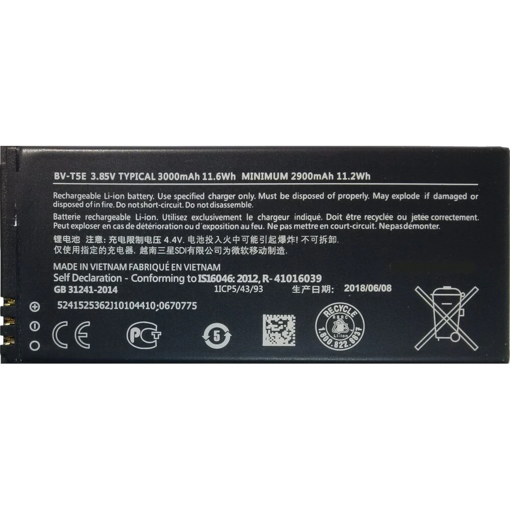 

Аккумуляторная батарея BV-T5E для Nokia Lumia 940/950 BV, BV-T5E