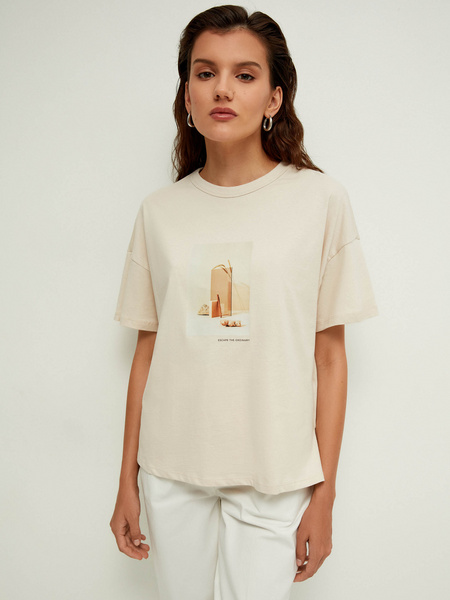 

Футболка женская ZARINA 2265537427 бежевая XS, 2265537427