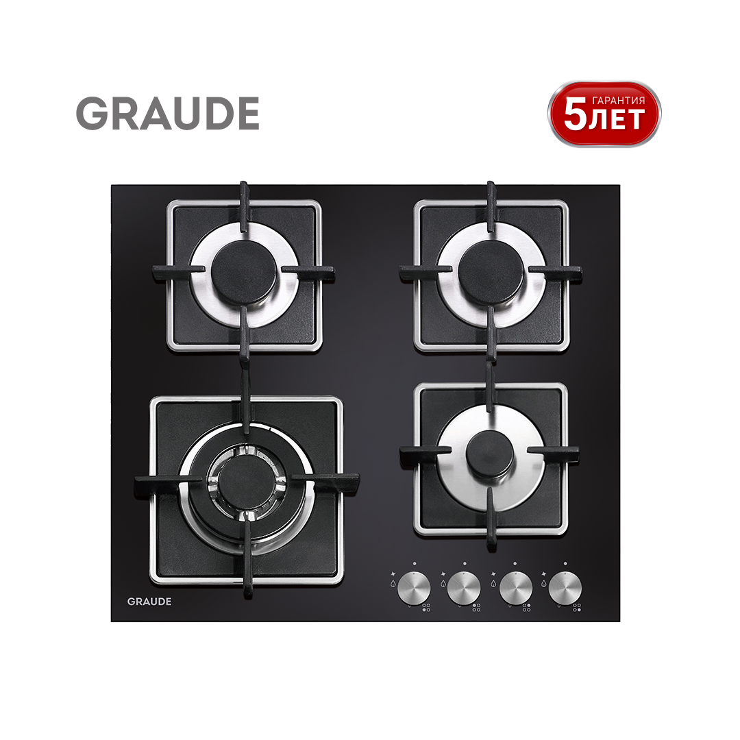

Встраиваемая варочная панель газовая Graude GS 60.3 G черный, GS 60.3 G